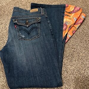 Levi's Blue Flare Jeans with Colorful Accents
